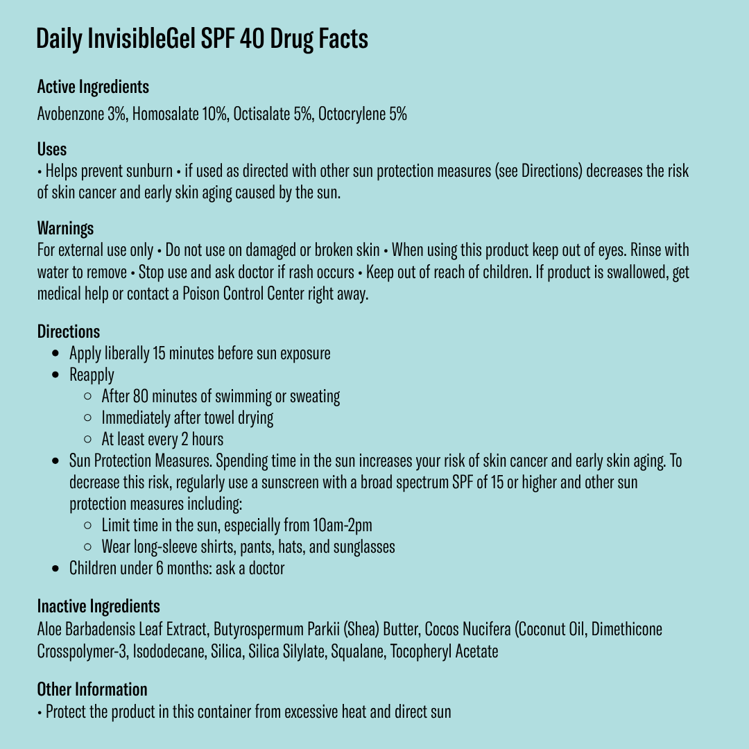Bask SPF 40 Daily Invisible Gel Face Sunscreen: Individual / 1.7 oz (50mL)