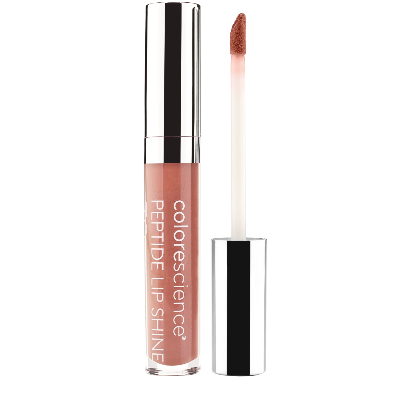 Colorescience Peptide Lip Shine with applicator on a white background